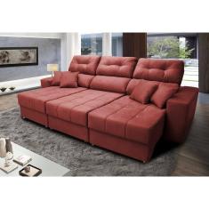 Sofá Retrátil e Reclinável Cama inBox Diamond . 2,25m Tecido Suede Velusoft