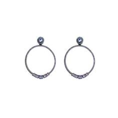 Brinco Vivid Redondo Azul Semi Joia