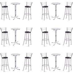 Kit 6 Bistros Com 6 Banquetas Cromadas-gatmagazine