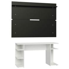 Mesa Para Computador Gamer e Painel Tv - Branco/preto