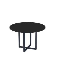 Mesa de Reunião Redonda 100cm Mrr1100p25tub Preto/Azul Delrei
