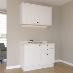 Cozinha Compacta 2 Peças 3 Portas 3 Gavetas Sevilha Branco/Cinza