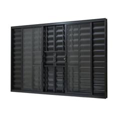 Janela de Alumínio Veneziana 100x120cm 6 Folhas Com Grade e Com Vidro 