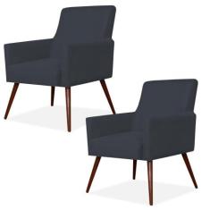 Kit 02 Poltronas Decorativas Para Sala de Estar e Recepção Maria Pés P