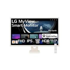 Monitor LG MyView Smart - Tela IPS de 32`‘, FHD, WebOs, Screen Share, HDR10, ThinQ, Air Play 2, Bluetooth, USB, HDMI - 32SR50F-W