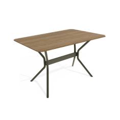 Mesa p/ Cozinha Loire Aço c/ Tampo Madeirado 136x90cm Bronze/Nogueira - Kappesberg