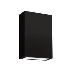 Arandela LED Preta LED 4W 3000K 12cm Muro Parede Externa Delis