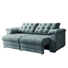 Sofá Retrátil e Reclinável Bipartido 3 Lugares 2,30m Suede Veludo Coliseu Selmer