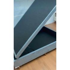 Cama Box baú casal Cinza suede 138x188 Sllep Camas- Cinza - SLEEP CAMA