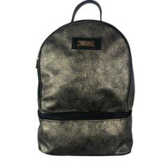 Bolsa Mochila Média Shine Brilho Preto-Feminino