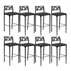 Kit 8 Banquetas Luiza Cinza gat Magazine