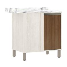 Balcão Canto Reto de Cozinha com Tampo 95 cm 1 Porta de abrir 1 Prateleira Linea Luciane Móveis