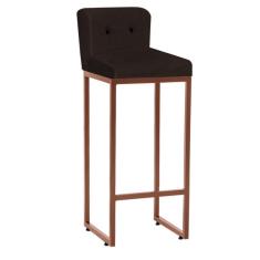 Banqueta Alta Balcão Cozinha Bistrô Ferro Bronze Marrom