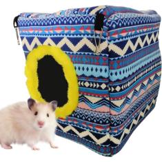 Cama de dormir para animais de estimação | Rede Cubo de Inverno de Algodão | Rede de esquilo para gaiola | Cama multifuncional de inverno para coelhos, ouriços e esquilos | Rede fofa para clima frio/5