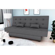 Sofá Cama Laila Suede Cinza B250 - Matrix