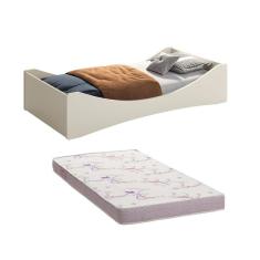 Cama Solteiro Evolutiva Luna 2 em 1 Areia Fosco com Colchão - Reller