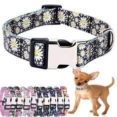 Coleira fofa para cães PP pequenos, médios e grandes, coleira para animais de estimação de nylon macio, estampa 3D, estampas multicoloridas, coleiras ajustáveis para cães, meninas, meninos,