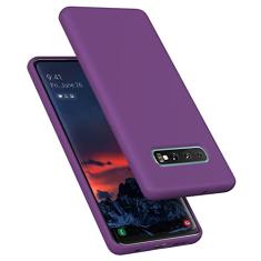 E Segoi Capa para Samsung Galaxy S10 Plus de 6,4 polegadas, S10+ Capa de borracha gel de silicone líquido à prova de choque, forro de microfibra macia, almofada de forro compatível com Samsung S10