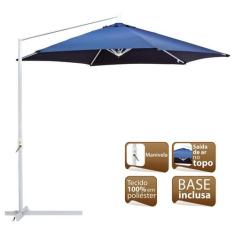 Ombrelone Malibu Guarda Sol 3 Metros Com Base E Manivela - Mor, Azul