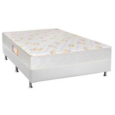 Cama Box Casal: Colchão Ortopédico Castor Sleep Firme + Base Crc Courano White(138X188)