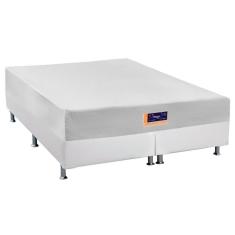 Cama Box Queen: Colchão Espuma Castor Vitagel Hr Visco Gel + Base Crc Courano White(158X198)