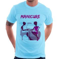 Camiseta Manicure - Foca na Moda, Azul bebê, P