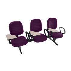 Cadeira em Longarina com prancheta Linha Blenda Roxo