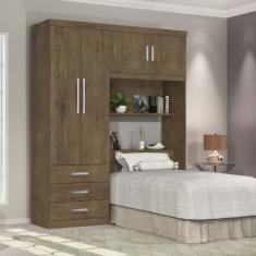 Guarda-Roupa Solteiro com Cabeceira 4 Portas Cancun