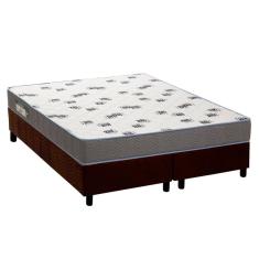 Cama Box King: Colchão Espuma Ortobom D33 Light Saúde + Base crc Suede Brown(186x198)
