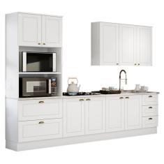 Cozinha Completa Americana 4 Peças Com Torre Quente 2 Fornos Branco - Móveis Henn Branco