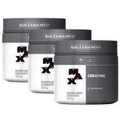 Kit com 3 x creatine monohidratada pote 300g - creatina max titanium, 