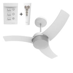 Ventilador Teto Aliseu Wave Branco Plus Com Controle Remoto E Controle De  Parede 127V
