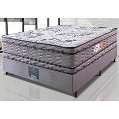 Cama Box Casal Colchão Ortofirm + Box 138x188x71 Double Face Espuma D45 Cinza