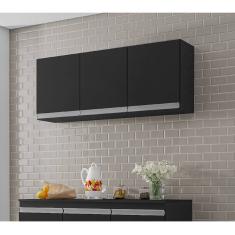 Armário de Cozinha Aéreo Andréia 120cm Preto - AJL Móveis