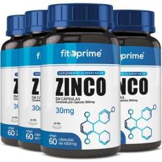 4 Potes Zinco 30Mg 60Cps Fitoprime