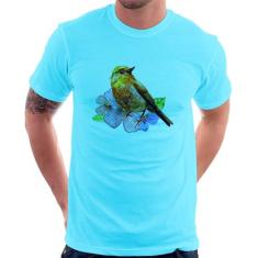 Camiseta Pássaro E Flores - Foca Na Moda