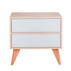 Mesa de Cabeceira com Portas Bréscia Carvalho e Verde Menta