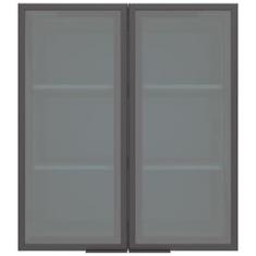 Armário Aéreo Bartira Cristal MDP 15mm com 2 Portas com Vidro e 2 Prateleiras - 80cm de largura