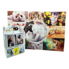 Quebra-Cabeça Vida de Gato 300 peças - MDF Madeira