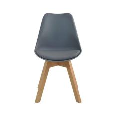 Cadeira Madeira Maciça e Polipropileno Leda Rivatti Cinza