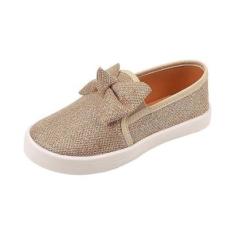 Tênis infantil Mademoiselle slip on sem cadarço sapatos de menina-Feminino
