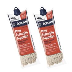 Kit 2 Und Refil Mop Esfregão Algodão Atlas Ref At2023r