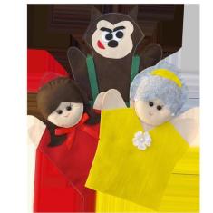 Kit Fantoche Chapeuzinho Vermelho Vovó E Lobo 3 Peças Feltro - Brinque
