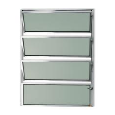 Janela Basculante De Alumínio 80x100cm Com Vidro Boreal Anodizado Master Brimak Brilhante