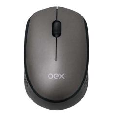 Mouse Wireless com 3 Botões OEX MS409 - Chumbo e preto