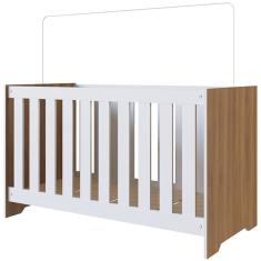 Berço Mini Cama 3 Em 1 LA003 Nogal Manchester Branco Comm