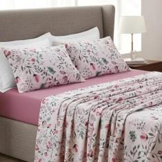 Jogo De Lençol King Size Estampado Nyla 200 Fios Toque De Seda Avere -
