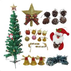 Árvore De Natal Completa Enfeites Natalinos Pisca Led 110V