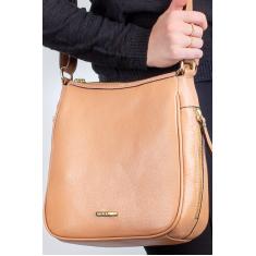 Bolsa tiracolo de couro liso Camila