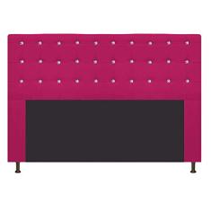 Cabeceira Estofada Dama 195 cm King Size Com Strass Suede Pink - ADJ Decor